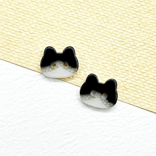 Kawaii Cat Head Buttons, 2 Hole Animal Sewing Buttons for Crafts, DIY and Accessories